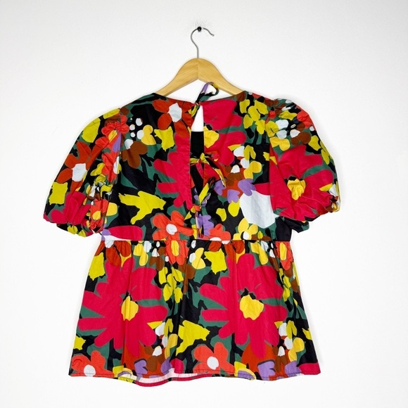 Crosby by Mollie Burch Remy Puff Sleeve Blouse Woodlands Floral Size XS - Picture 3 of 6